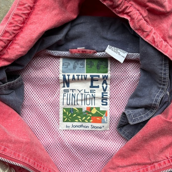 Vintage Jonathan Stone Native Waves Pink Hooded Jacket XL Sunland Vanilla Shops - Picture 3 of 12